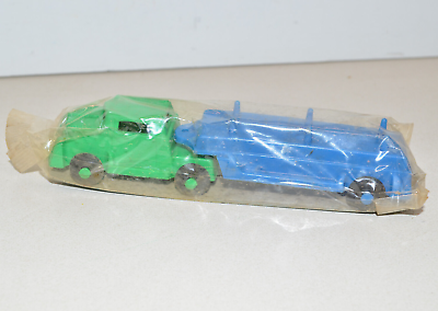 #ad Vintage LIDO TOYS Plastic Semi Tuck Tractor Trailer NOS 1950s Rack Toy Sealed $26.70