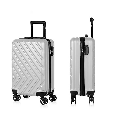 #ad 20 Inch Hard Side Suitcase Carry On Spinner Luggage with TSA Lock Spinner Wheels $27.53