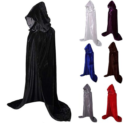#ad Hooded Cloak with Hood Halloween Christmas Vampire Witch Cape Cosplay Costume $12.45