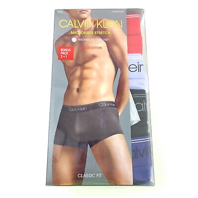 Calvin Klein 4 Pack Micro Stretch Low Rise Trunk Boxer Briefs Mens Size Large CK $34.99
