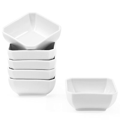 #ad 6 oz Porcelain Square Bowl Square Ramekins for Pudding and Snacks Porcelain... $30.71