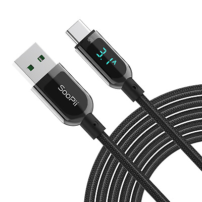 #ad SooPii USB C CableNylon Braided 3.1A PD Fast Charging Cable with LED Display $13.99