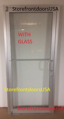 #ad GLASS Storefront Door RH offset pivot 3X7 clear anodized w GLASS amp; Closer $950.00