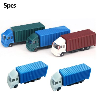 #ad N Scale Miniature Truck Model 5PCS Container Vehicle Diorama Collection $11.92