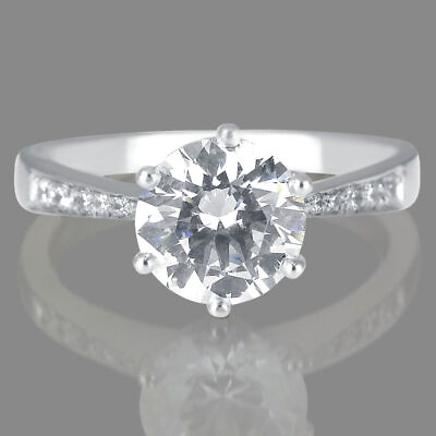 #ad 3 4 Carat H SI2 Certified Diamond Engagement Ring Round Cut 18K White Gold $776.05