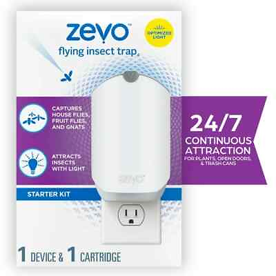 #ad #ad Zevo Flying Insect Fly Trap 1 Device Refill Featuring Blue UV Light $18.49
