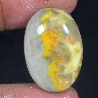 #ad 24.00 Ct Bumble Bee jasper 100% Natural Yellow Oval Cabochon Gems for Jewelry $6.99