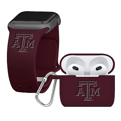 #ad Affinity Bands Texas Aamp;M Aggies Engraved Silicone Apple Gen 3 Combo Package $44.99