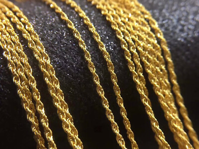 #ad #ad Pure 18K Yellow Gold Necklace Singapore Twist Solid 18Karat Rope Chain for Women $222.22