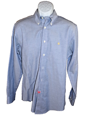#ad Brooks Brothers Regent Men#x27;s Medium Long Sleeve Button Down Blue Shirt $19.00