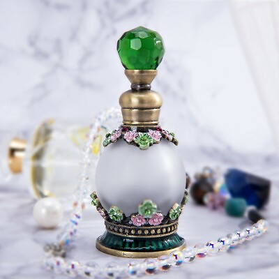 #ad Decorative Glass Perfume Vial Gift Flower Perfume Bottles Empty Vintage Fancy $23.65