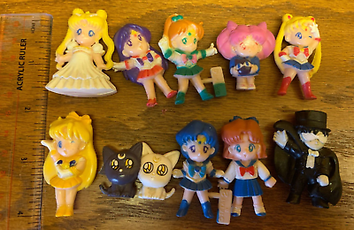 #ad Sailor Moon 1.5quot; figures Set of 10 Retro and Rare $45.00