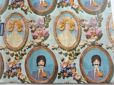 #ad Vintage Gift Wrap Wrapping paper Bride Groom MCM Wedding Sealed 70#x27;s Mod NOS $16.10