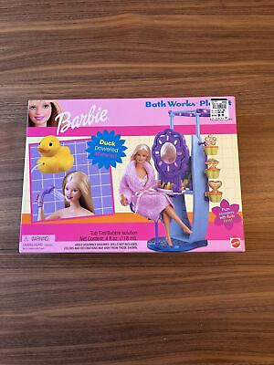Vintage 2000 Barbie Duck Powered Shower Barbie Bath Works Playset NRFB 88807 $35.00