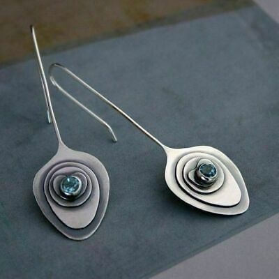 #ad Women 925 Silver zirconia Dangle Drop Ear Hook Fashion Wedding Gift Earrings C $1.33