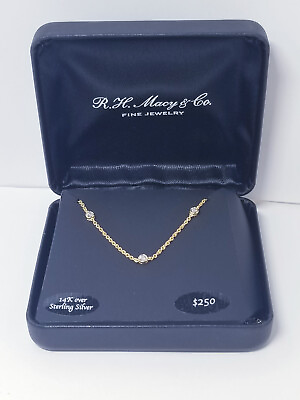 Macy#x27;s Sterling Silver 1 10 CT Diamond Necklace $133.16