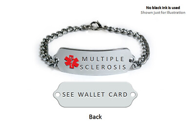 MULTIPLE SCLEROSIS Medical Id Alert Bracelet. Free medical Emergency card. $24.99