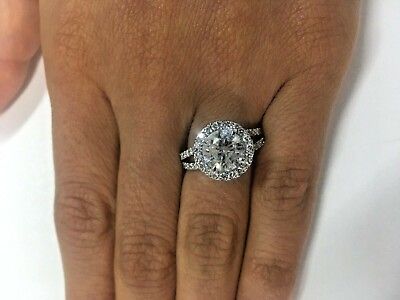 #ad Wedding Anniversary Halo Women Ring 14K White Gold 2Ct Round Lab Created Diamond $274.00
