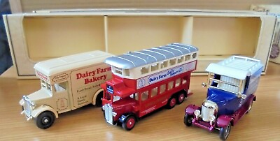 #ad LLEDO DAIRY FARM SPECIAL THREE VEHICLE SET DOUBLE DECKER amp; TWO DELIVERY VANS GBP 5.95