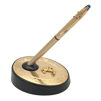 #ad Disney Pen Holder 50 Years Pen amp; Mickey Gold amp; Sapphire Blue Tip Vintage $415.63