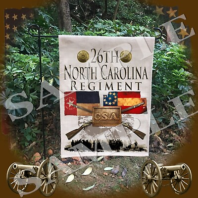 #ad 26th North Carolina Regiment American Civil War themed linen garden yard flag $23.99