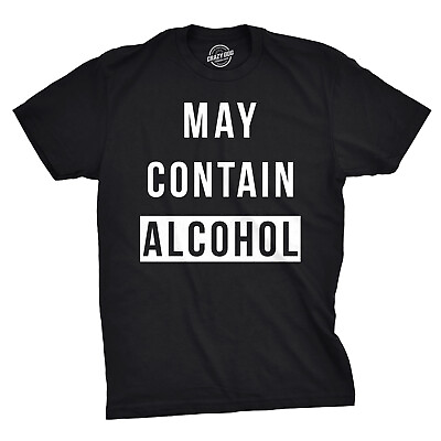 #ad Mens May Contain Alcohol Funny Shirts Hilarious Drinking Novelty Cool T shirt $9.50
