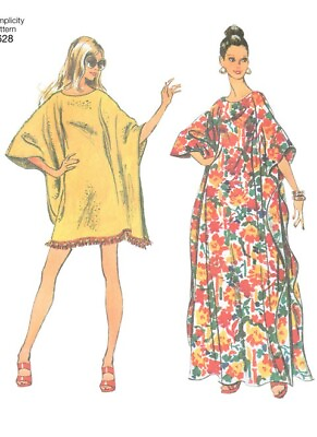 #ad Simplicity 5628 Pattern Vintage 70s One Size Caftan Maxi Retro Cover Mumu Dress $13.39