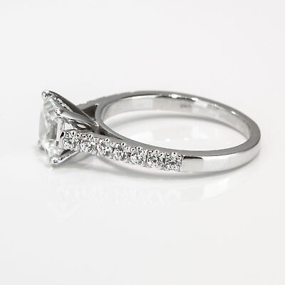 #ad f si1 Princess Cut Diamond Engagement Ring 1.25 CT 18K White Gold Brilliant $1437.78