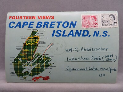 #ad Cape Breton Island N.S. Nova Scotia Vintage 14 View Postcard Folder Posted 1970 $3.25
