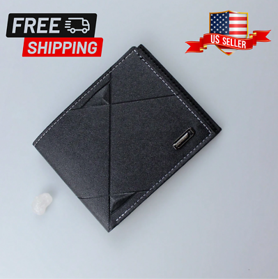 #ad Mens Credit Card Holder Pu Leather Wallet Casual Bifold Purse ID Men Price* $5.00