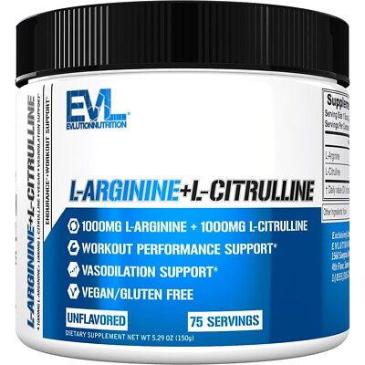 #ad EVL L Arginine L Citrulline: Performance Enhancing Powerhouse for Vasodilation $13.99