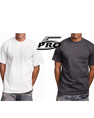 #ad 3 PACK Men#x27;s Pro5 Short Sleeve Plain T Shirt Super Heavy Weight S 3XLT $31.95