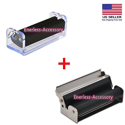 #ad 2PCS Easy Manual Cigarette Tobacco Smoking Roller Maker Rolling Machine Clear $9.99