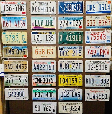 #ad Large lot of 30 old colorful license plates bulk many states low shipping $89.99