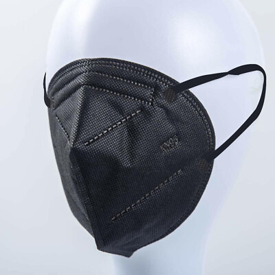 #ad 50 Pcs Black KN95 Protective 5 Layer Face Mask Disposable Respirator $6.49