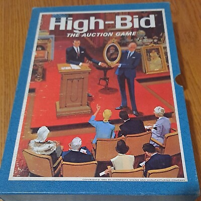 #ad Vintage 1965 High Bid The Auction Game 3M Bookshelf Games Nice C1 $29.99