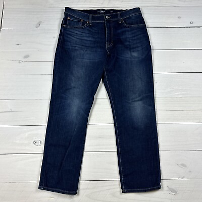 #ad Lucky Brand 410 Athletic Jeans Men#x27;s 36x30 Blue Denim Straight Dark Wash $29.99