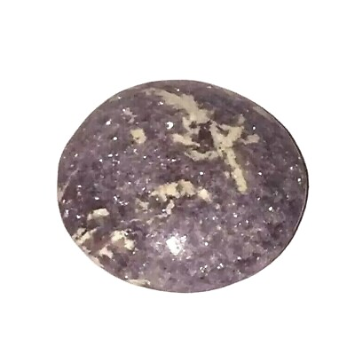 #ad 100% Natural Purple LEPIDOLITE Emotional Help Hand Polished round Cabochon Stone $9.80