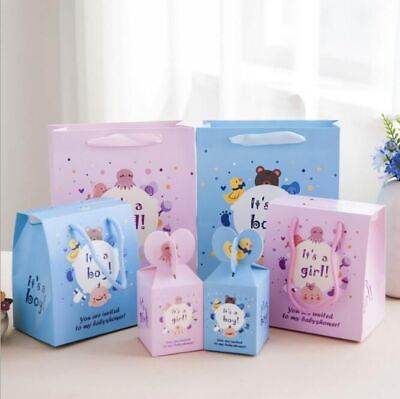 Paper Bags Candy Gifts Boxes Baby Shower Paper Bag Party Gift Supplies 10pcs lot $24.69