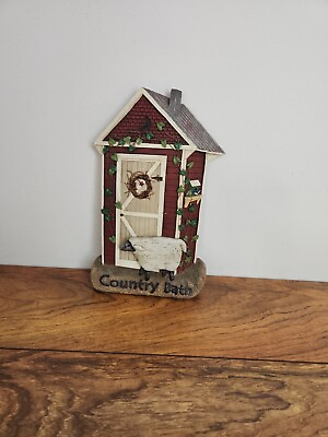 #ad The Country House Collection Bath Decor plaque outhouse sheep $10.99