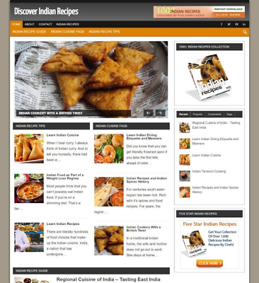 #ad INDIAN COOKING AFFILIATE WEBSITEE HOME BUSINESS EASY TO RUN $8.99