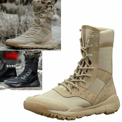 #ad Mens Desert Boots Army Hiking Combat Military Tactical Boots Lightweight Breath $41.61