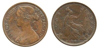 #ad Great Britain. Victoria. One Penny 1867. $58.00