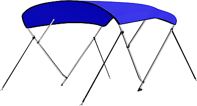 #ad 3 Bow Bimini Top Canvas Sun Shade Boat Canopy 1quot; Double Wall Aluminum Frame Tub $299.00