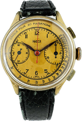 #ad Vintage Leonidas Haste 17 Jewel Men#x27;s Chronograph Wristwatch Valjoux Running $625.00