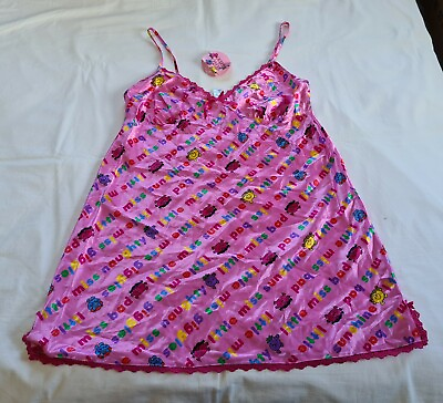 #ad Little Miss Ladies Pink Printed Satin Sleeveless Nightie Size 14 New NOS 2006 AU $19.99