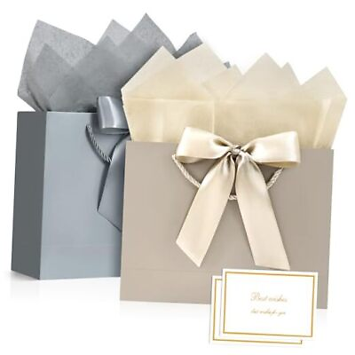 #ad Gift Bags Medium Gift Bags for Presents with Bow Ribbon Party Bags H $16.97
