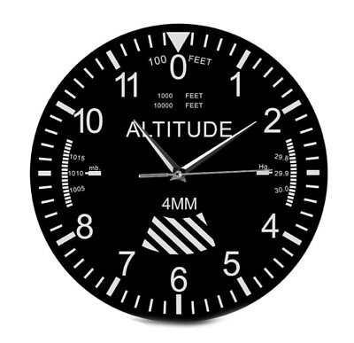 #ad Altimeter Aviation Wall Clock Aviation Clock Airplane Clock 12quot; $34.00