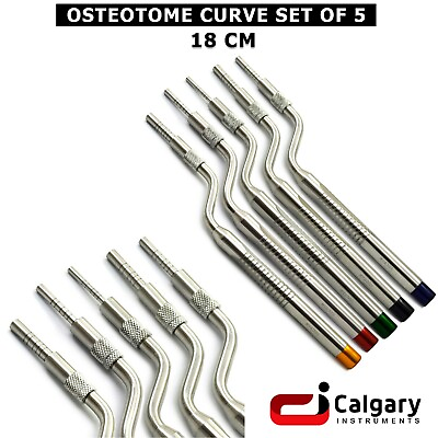 Set of 5 New Sinus Lift Osteotomes with Curved Concave Tip for Implant Procedure C $358.45
