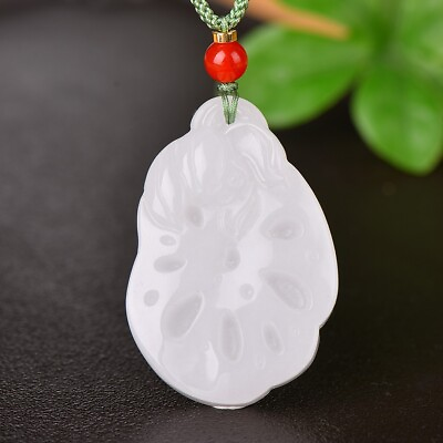 #ad China Jade Hand Carving Lucky Lotus Flower Lotus Root Pendant金丝玉 $18.00